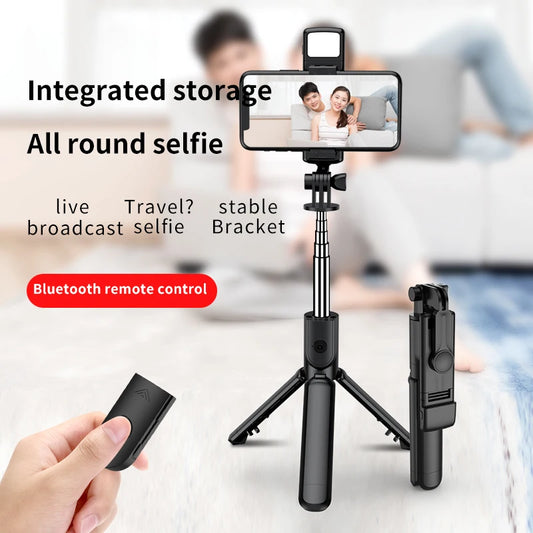 New Tripod for Smartphone Camera,Stand with Bluetooth shutter and light,Wireless Selfie Stick brackets with Phone Holder